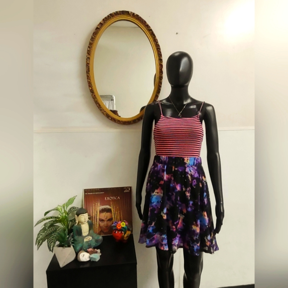 SKATER SKIRT,SPACE THEME